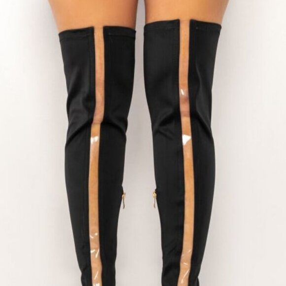 AZALEA WANG " JUST A LITTLE PEEK " STILETTO BOOT IN BLACK ( BRAND NEW !!1 ) - Picture 4 of 7